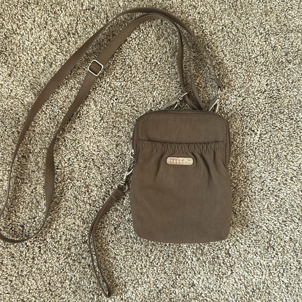 Baggallini Taupe Mini Travel Crossbody